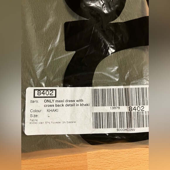 ASOS/Only Olive Green Twist Back Halter Maxi Dress Size 8 (Kaki Olive Green) - Picture 7 of 8